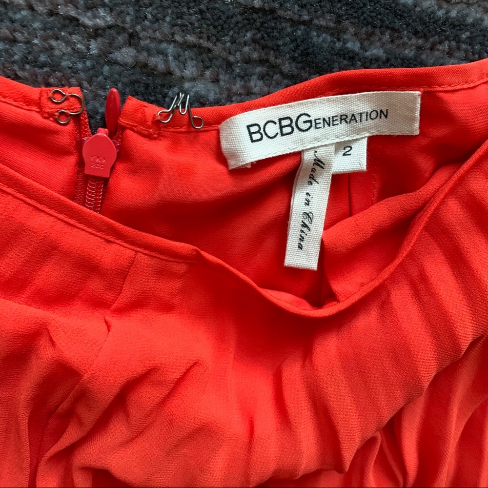 GUC BCBGeneration Red Orange Pleated Skort - Picture 2 of 6